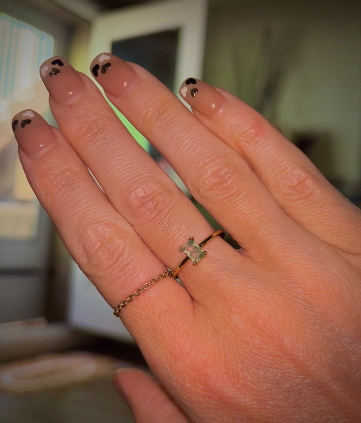 Moss Agate Gold ring✨